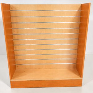 4 Feet Tall Gondola Shelf Style Slatwall Wooden Display – Walnut