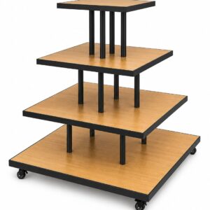 4 Tier Show Stand - Square - Black & Gold KB