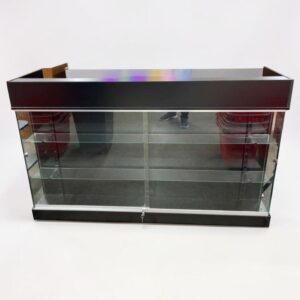 Glass front wooden cash counter  display