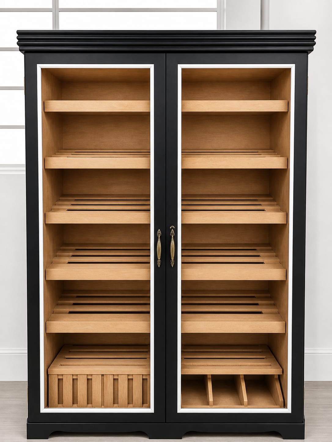 Humidor Double Swing Door Cabinet β Premium Cigar Storage Houston