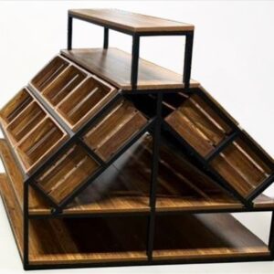 Wine Bottle - Grocery Display - Wood